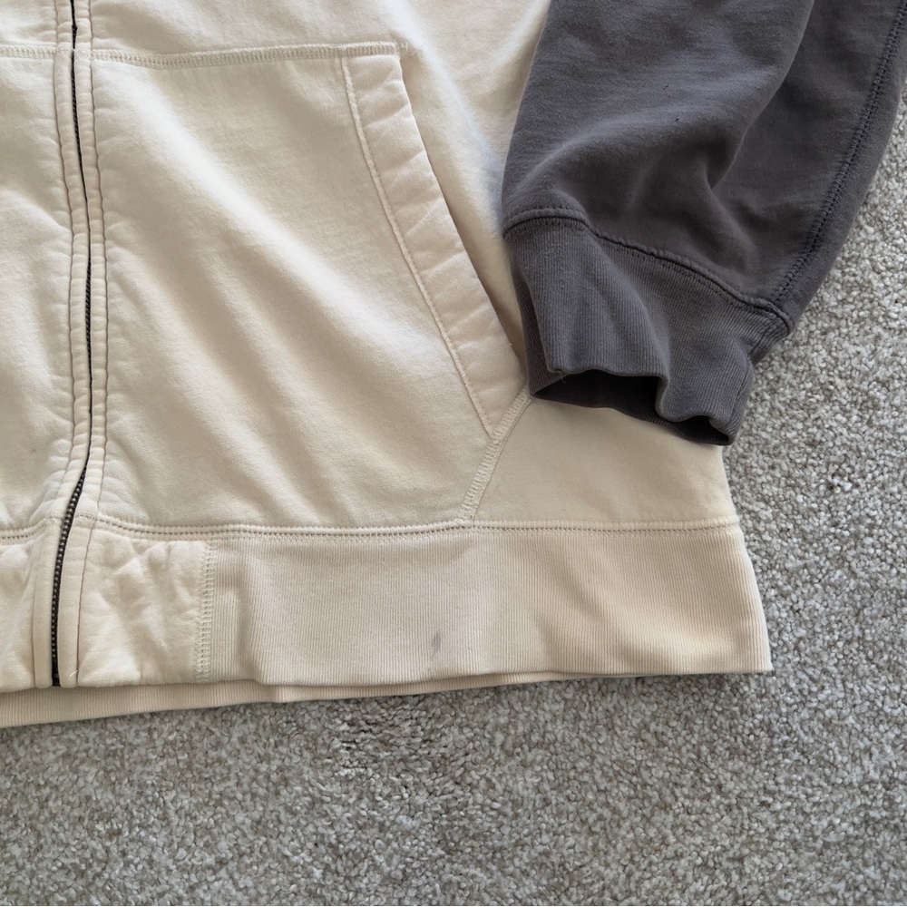 Vintage y2k GAP Logo Zip Up Turtleneck or Spread Collar Cream & Gray size XL - Picture 5 of 8
